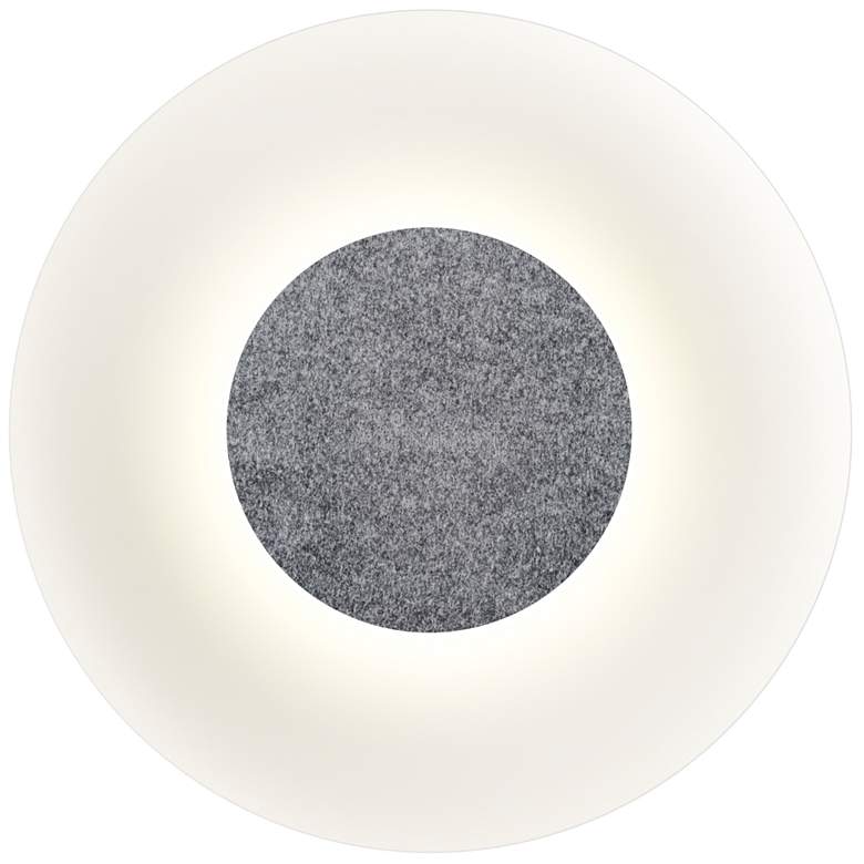 Image 1 Koncept Ramen Wall Sconce 12" (Charcoal Felt) w/ 24" back dish (White)