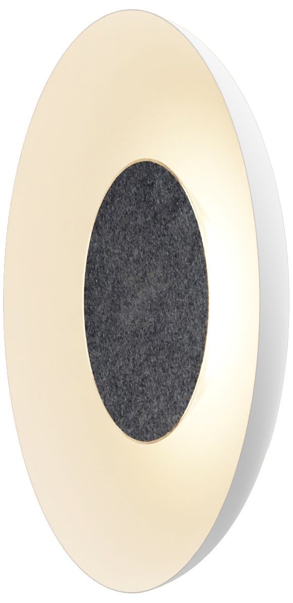 Image 2 Koncept Ramen Wall Sconce 12" (Charcoal Felt) w/ 24" back dish (White) more views