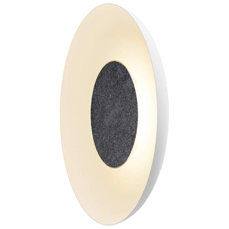 Image 2 Koncept Ramen Wall Sconce 12" (Charcoal Felt) w/ 24" back dish (White) more views