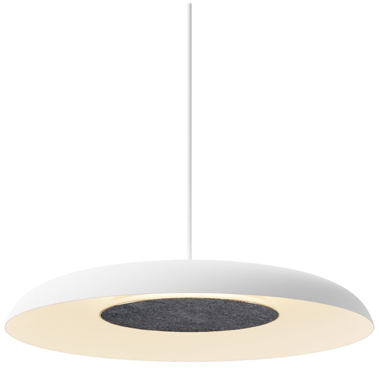 Image 3 Koncept Ramen Wall Sconce 12" (Charcoal Felt) w/ 24" back dish (White) more views