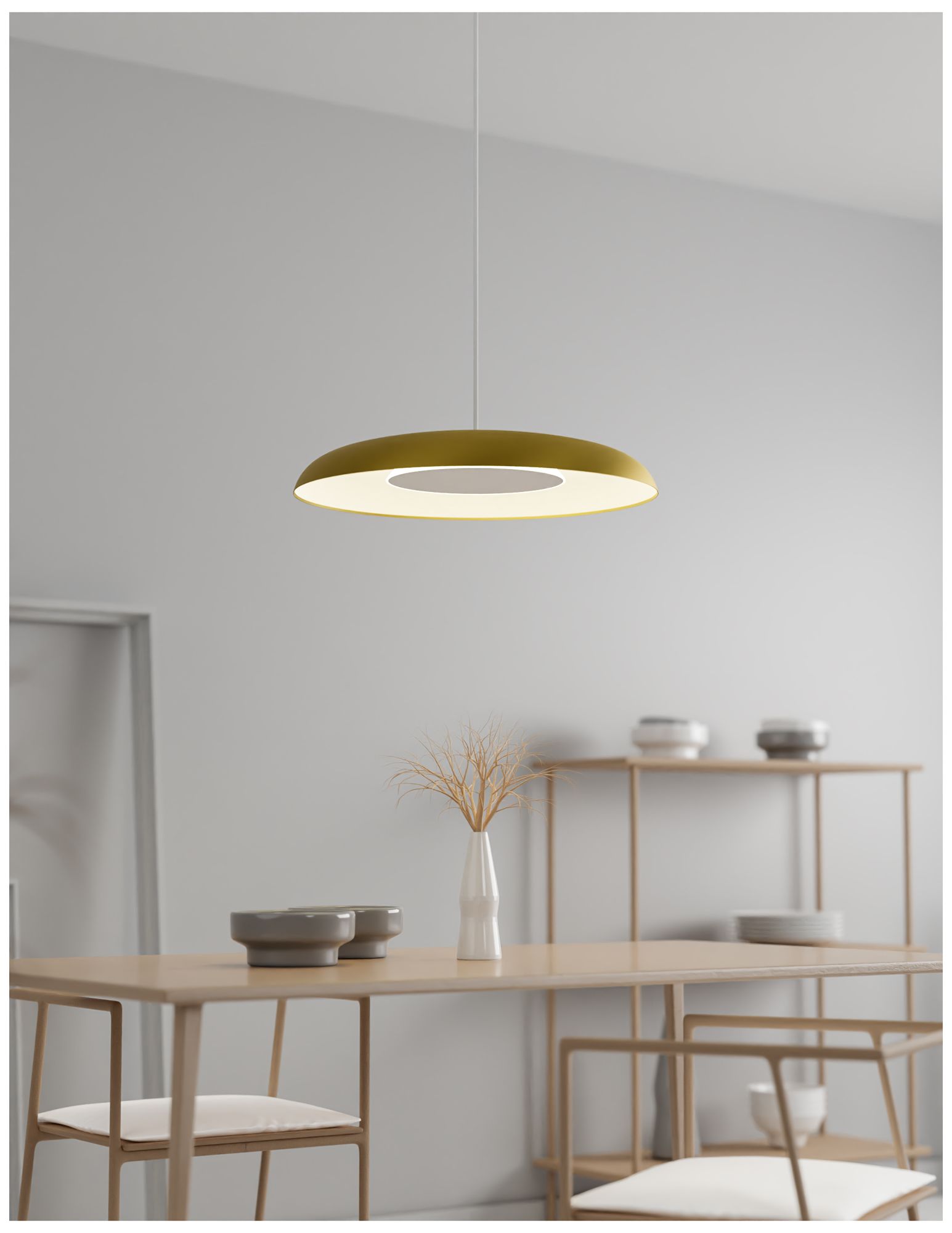 Image 6 Koncept Ramen Wall Sconce 12" (Charcoal Felt) w/ 24" back dish (White) more views