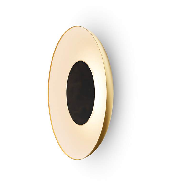 Image 1 Koncept Ramen Wall Sconce 12" (Black) w/ 24" back dish (Gold w/ W