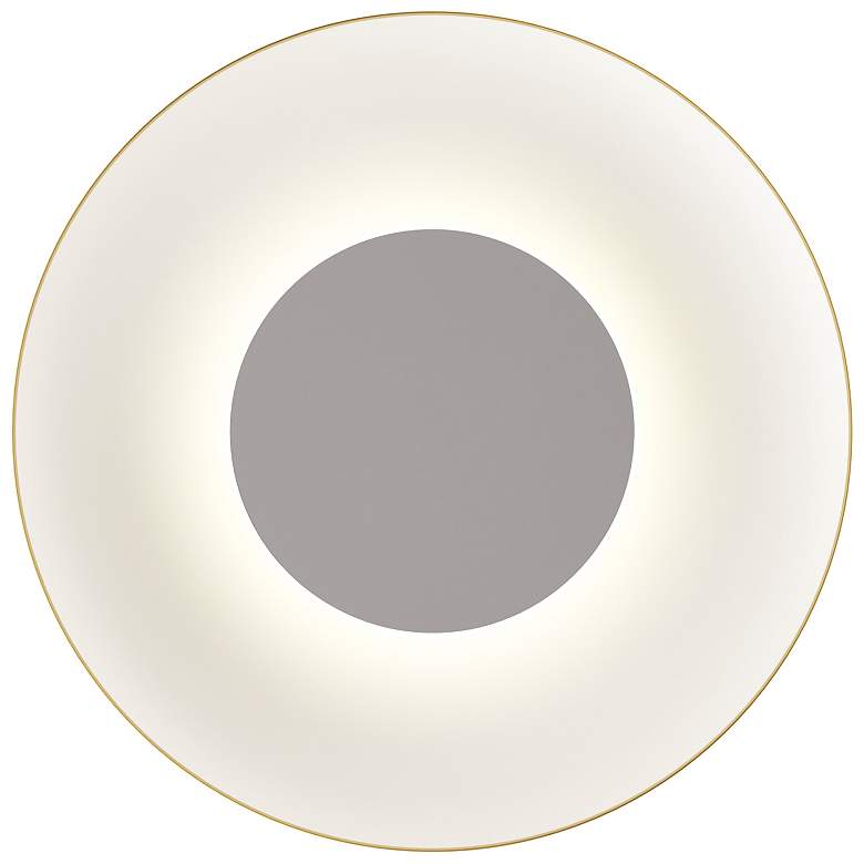 Image 1 Koncept Ramen Wall Sconce 12" (Br Nickel) w/ 24" back dish (Gold