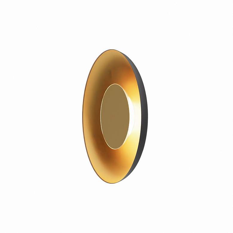 Image 2 Koncept Ramen Wall Sconce 12" (Brass) w/ 24" back dish (Black w/ more views
