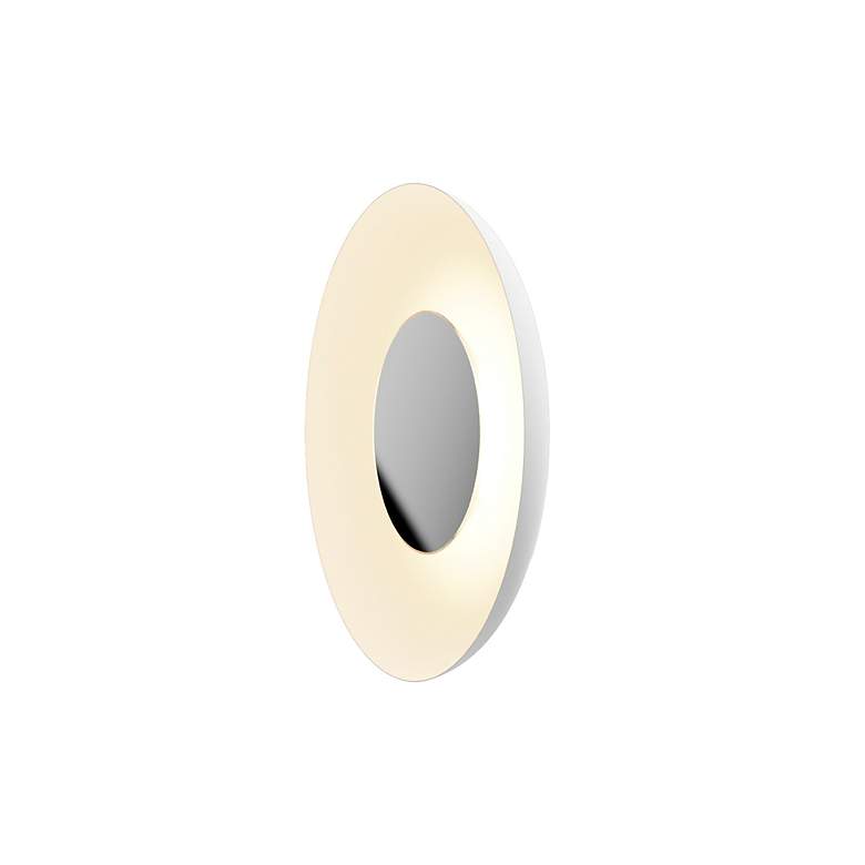 Image 2 Koncept Ramen Wall Sconce 12" (Chrome) w/ 24" back dish (White) more views