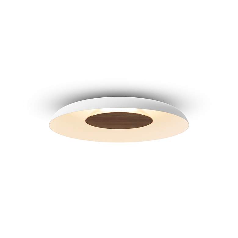 Image 2 Koncept Ramen Wall Sconce 12" (Oiled Walnut) w/ 24" back dish (Wh more views