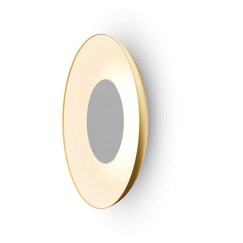 Image 1 Koncept Ramen Wall Sconce 12" (Paintable Wh) w/ 24" back dish (Gd