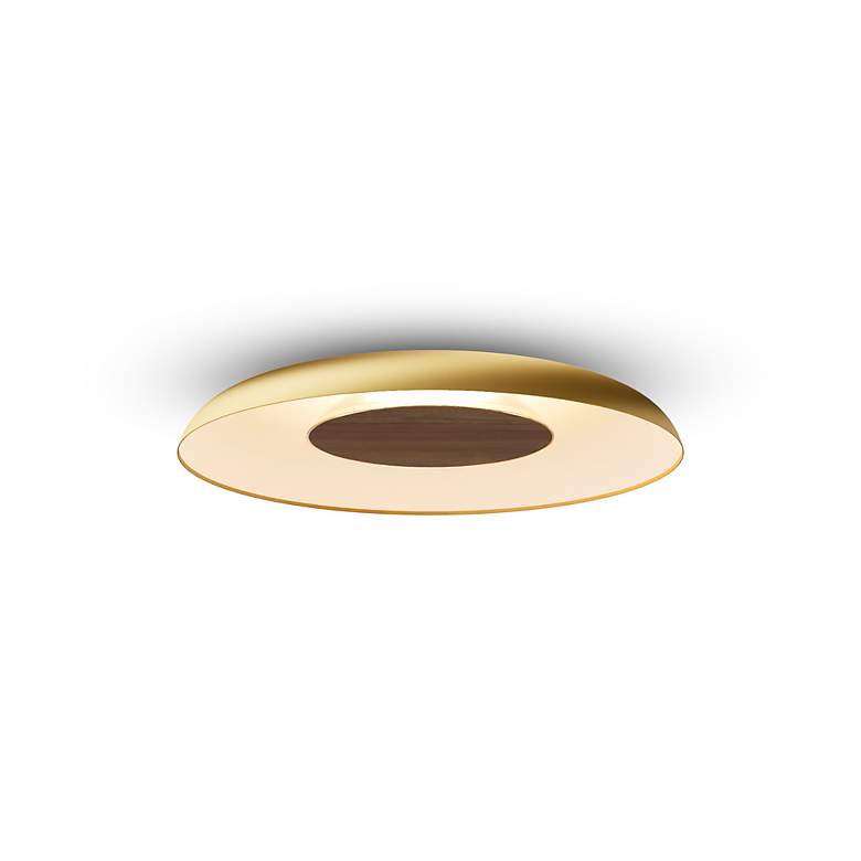 Image 2 Koncept Ramen Wall Sconce 12" (Walnut) w/ 24" back dish (Gold w/ more views