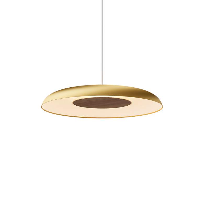 Image 3 Koncept Ramen Wall Sconce 12" (Walnut) w/ 24" back dish (Gold w/ more views
