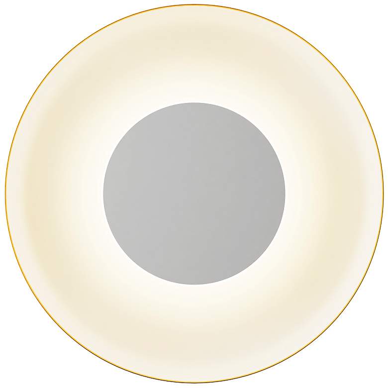 Image 1 Koncept Ramen Wall Sconce 12" (White) w/ 24" back dish (Gold w/ W