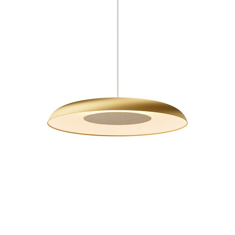 Image 3 Koncept Ramen Wall Sconce 12" (Wht Oak) w/ 24" back dish (Gold w/ more views