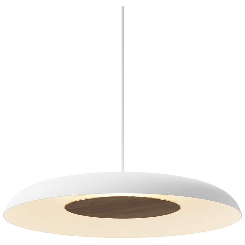 Image 3 Koncept Ramen Wall Sconce 12" (Oiled Walnut) w/ 24" back dish (White) more views