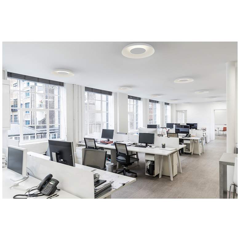 Image 4 Koncept Ramen Wall Sconce 12" (Walnut) w/ 24" back dish (Bk w/ Gd Int.) more views