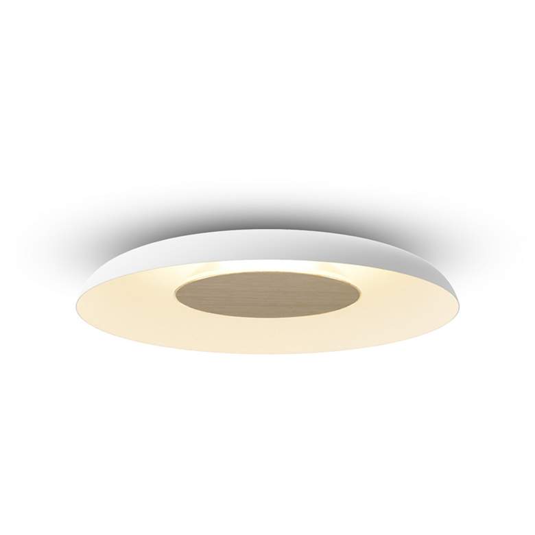Image 2 Koncept Ramen Wall Sconce 12" (White Oak) w/ 24" back dish (White) more views