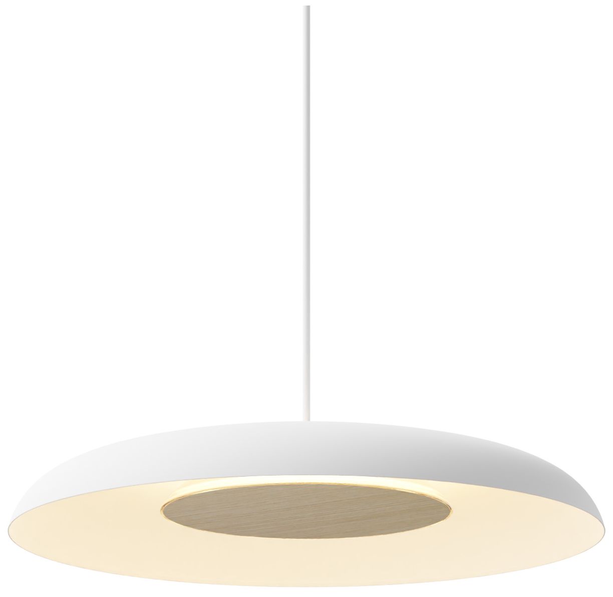 Image 3 Koncept Ramen Wall Sconce 12" (White Oak) w/ 24" back dish (White) more views