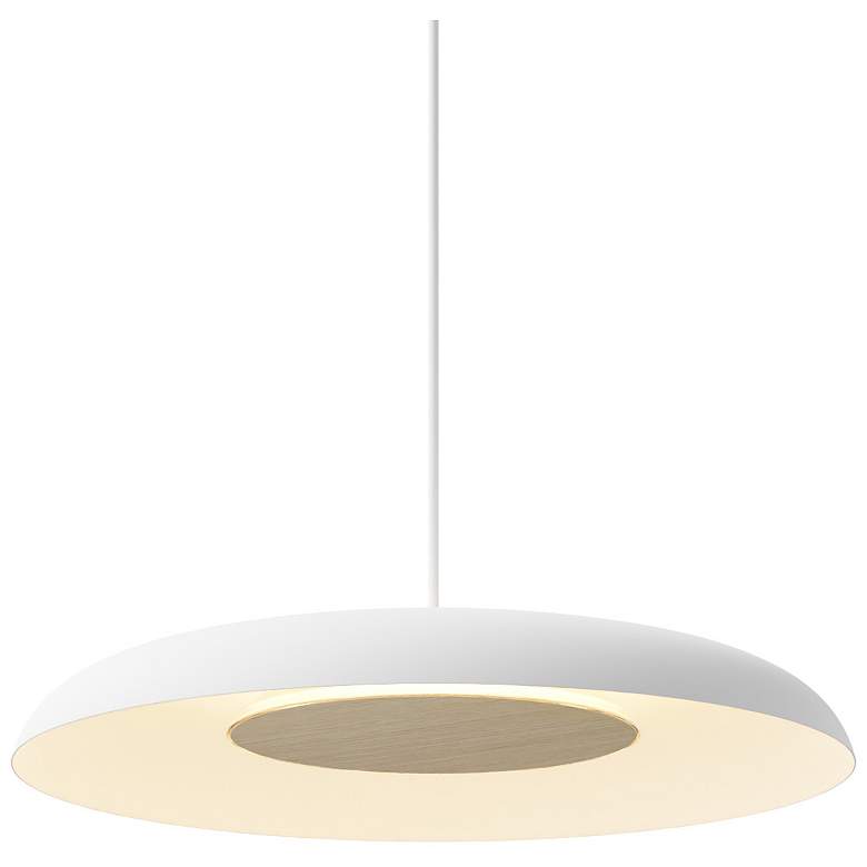 Image 3 Koncept Ramen Wall Sconce 12" (White Oak) w/ 24" back dish (White) more views