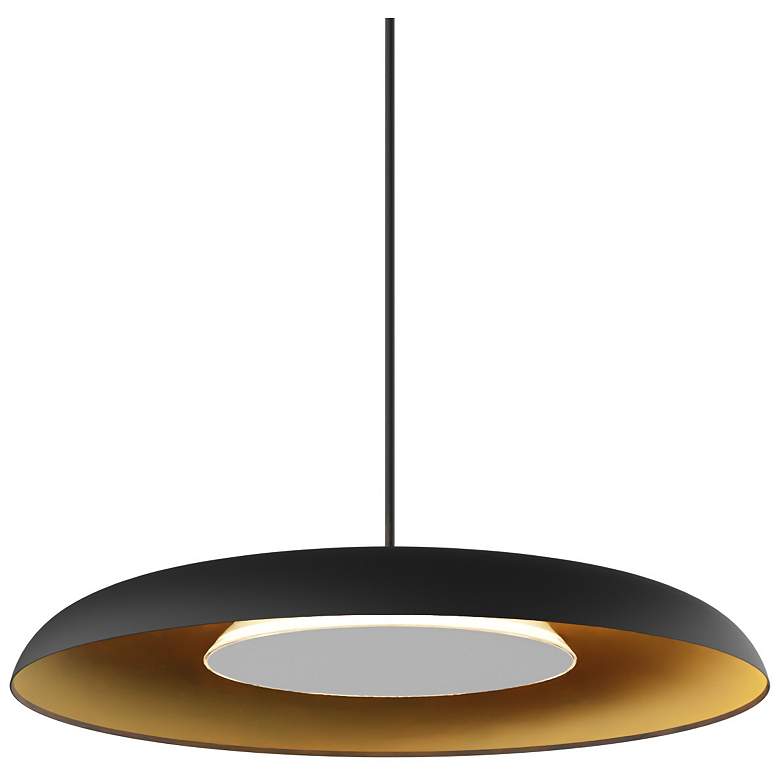 Image 3 Koncept Ramen Wall Sconce 12" (White) w/ 24" back dish (Black w/ Gold Int) more views