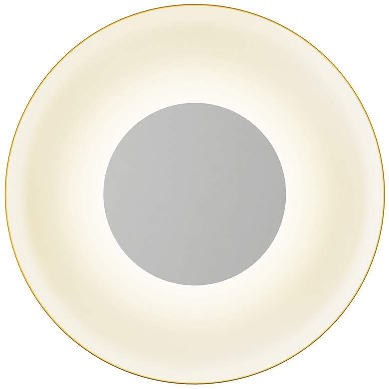 Image 1 Koncept Ramen Wall Sconce 12" (White) w/ 24" back dish (Gold w/ Wh Int)