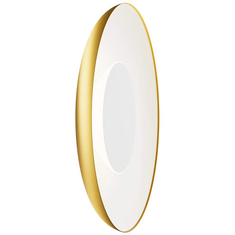 Image 2 Koncept Ramen Wall Sconce 12" (White) w/ 24" back dish (Gold w/ Wh Int) more views