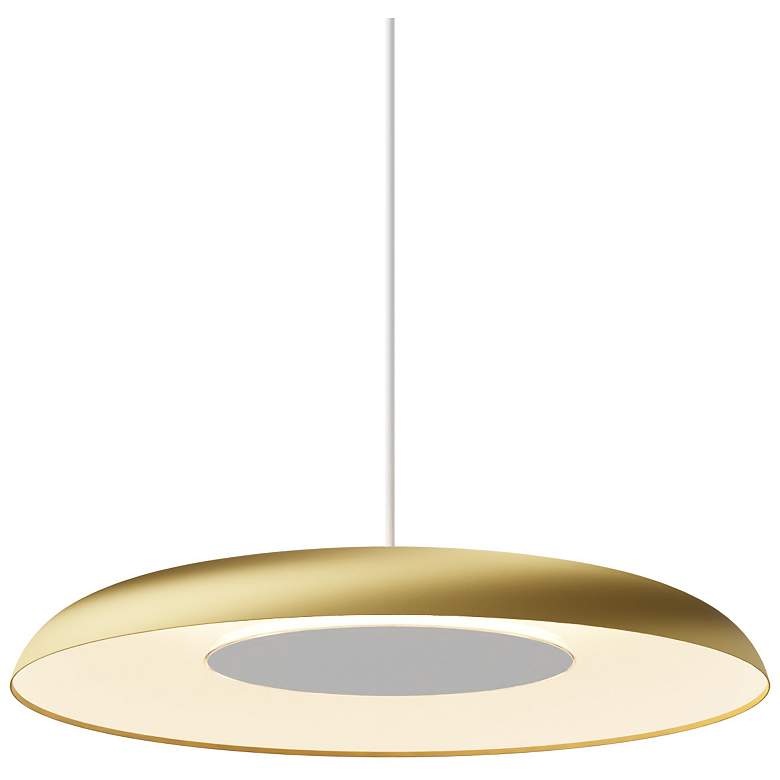 Image 3 Koncept Ramen Wall Sconce 12" (White) w/ 24" back dish (Gold w/ Wh Int) more views