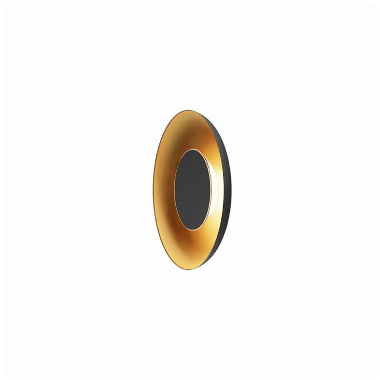 Image 2 Koncept Ramen Wall Sconce 9" (Black) w/ 18" back dish (Gold Interior) more views