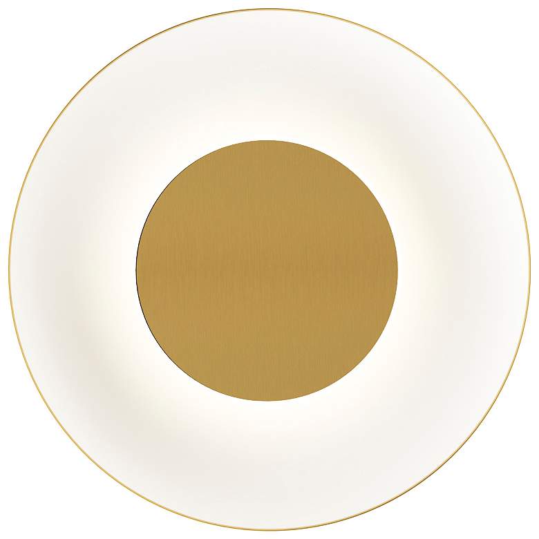 Image 1 Koncept Ramen Wall Sconce 9" (Brass) w/ 18" back dish (Gold w/ Wh Interior)