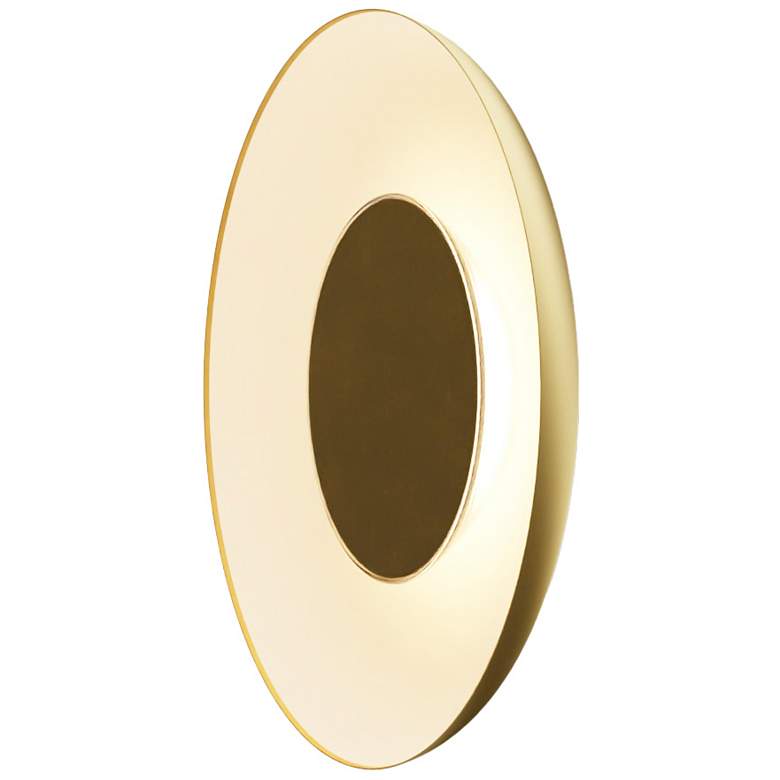 Image 2 Koncept Ramen Wall Sconce 9" (Brass) w/ 18" back dish (Gold w/ Wh Interior) more views