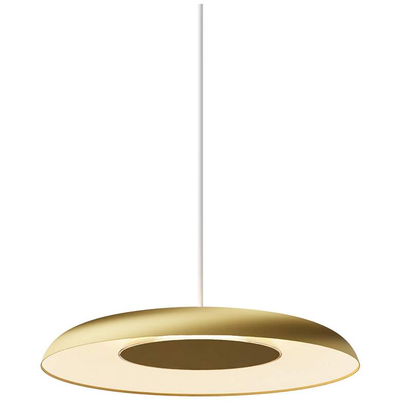 Image 3 Koncept Ramen Wall Sconce 9" (Brass) w/ 18" back dish (Gold w/ Wh Interior) more views