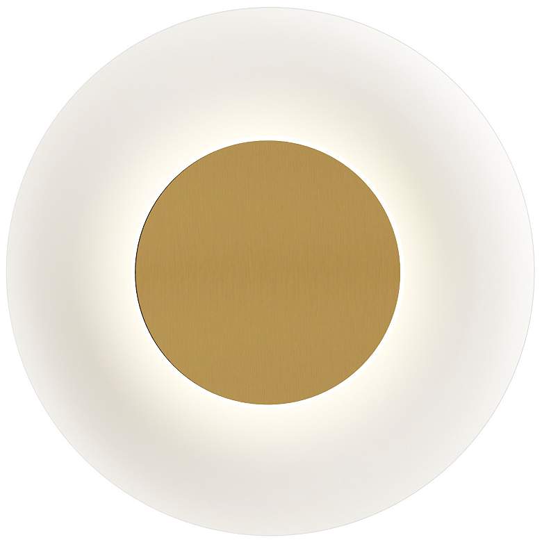 Image 1 Koncept Ramen Wall Sconce 9" (Brass) w/ 18" back dish (White)