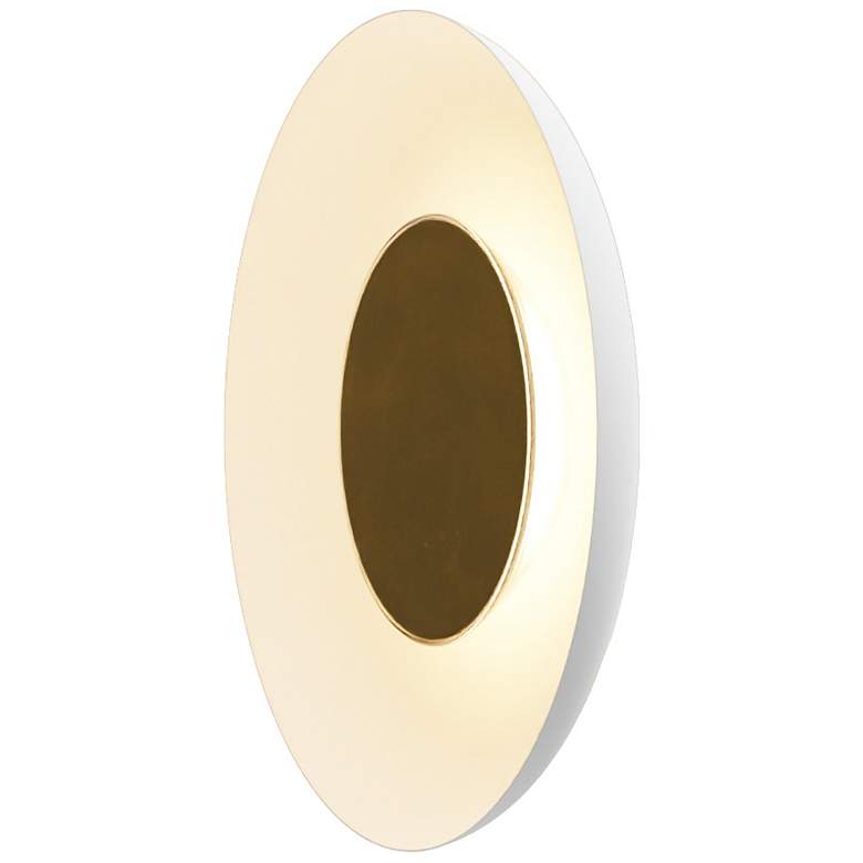 Image 2 Koncept Ramen Wall Sconce 9" (Brass) w/ 18" back dish (White) more views