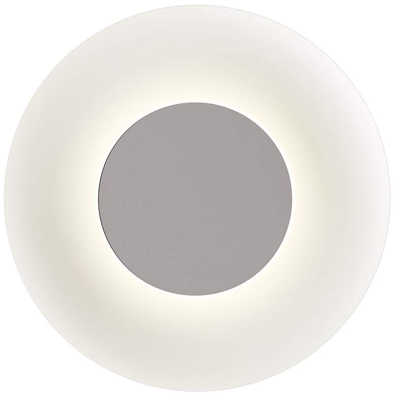 Image 1 Koncept Ramen Wall Sconce 9" (Brushed Nickel) w/ 18" back dish (White)
