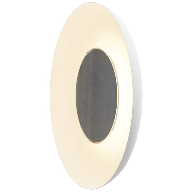Image 2 Koncept Ramen Wall Sconce 9" (Brushed Nickel) w/ 18" back dish (White) more views
