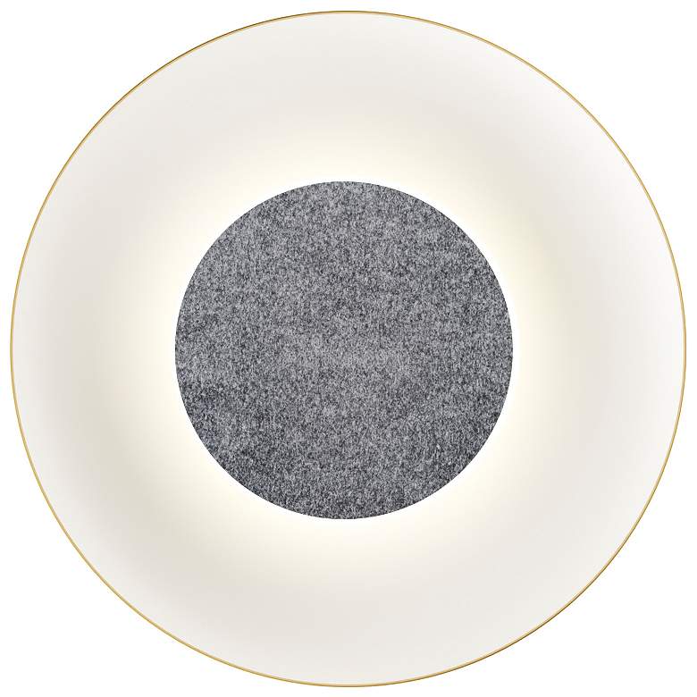 Image 1 Koncept Ramen Wall Sconce 9" (Charc. Flt) w/ 18" back dish (Gold w/ Wh Int)
