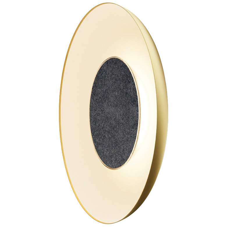 Image 2 Koncept Ramen Wall Sconce 9" (Charc. Flt) w/ 18" back dish (Gold w/ Wh Int) more views