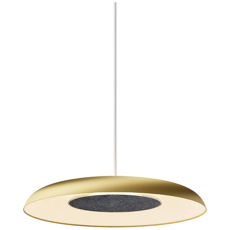 Image 3 Koncept Ramen Wall Sconce 9" (Charc. Flt) w/ 18" back dish (Gold w/ Wh Int) more views