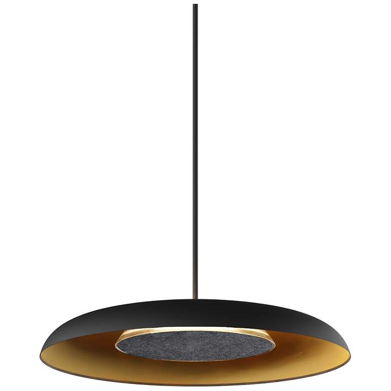 Image 3 Koncept Ramen Wall Sconce 9" (Charc.l Felt) w/ 18" back dish (Bk w/ Gd Int) more views