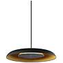 3_Koncept Ramen Wall Sconce 9" (Charc.l Felt) w/ 18" back dish (Bk w/ Gd Int) more views
