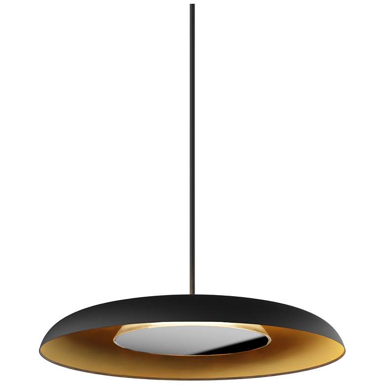 Image 3 Koncept Ramen Wall Sconce 9" (Chrme) w/ 18" back dish (Black w/ Gold Int) more views