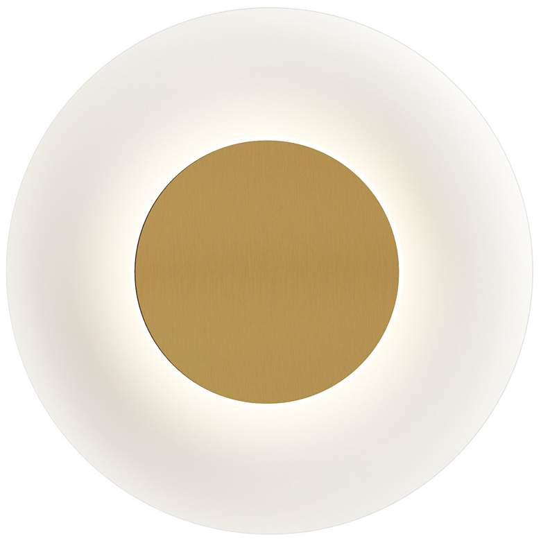 Image 1 Koncept Ramen Wall Sconce 9" (Brass) w/ 18" back dish (White)