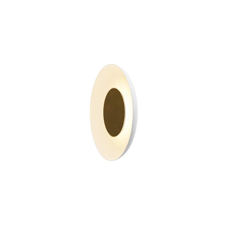 Image 2 Koncept Ramen Wall Sconce 9" (Brass) w/ 18" back dish (White) more views