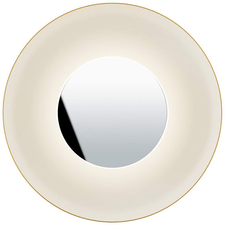 Image 1 Koncept Ramen Wall Sconce 9" (Chrme) w/ 18" back dish (Gold w/ Wh