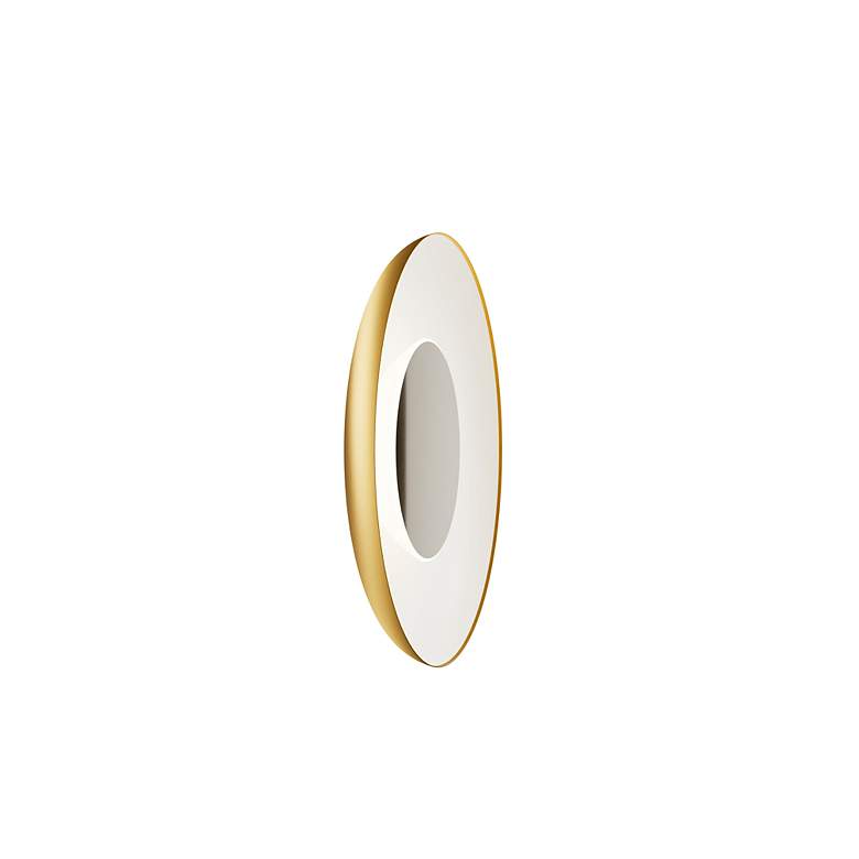 Image 2 Koncept Ramen Wall Sconce 9" (Chrme) w/ 18" back dish (Gold w/ Wh more views
