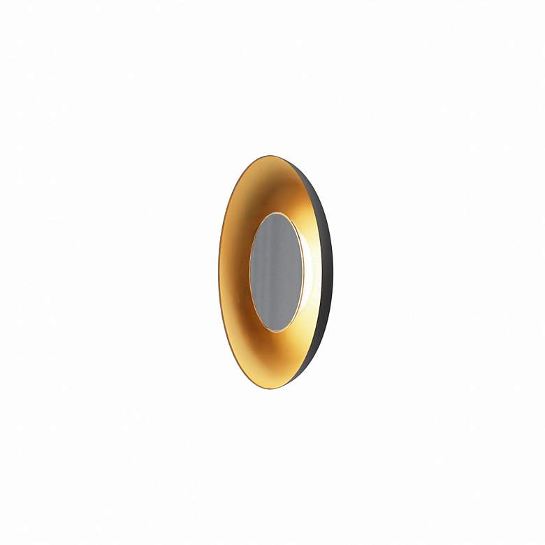 Image 2 Koncept Ramen Wall Sconce 9" (Nickel) w/ 18" back dish, Blk w/Gol more views