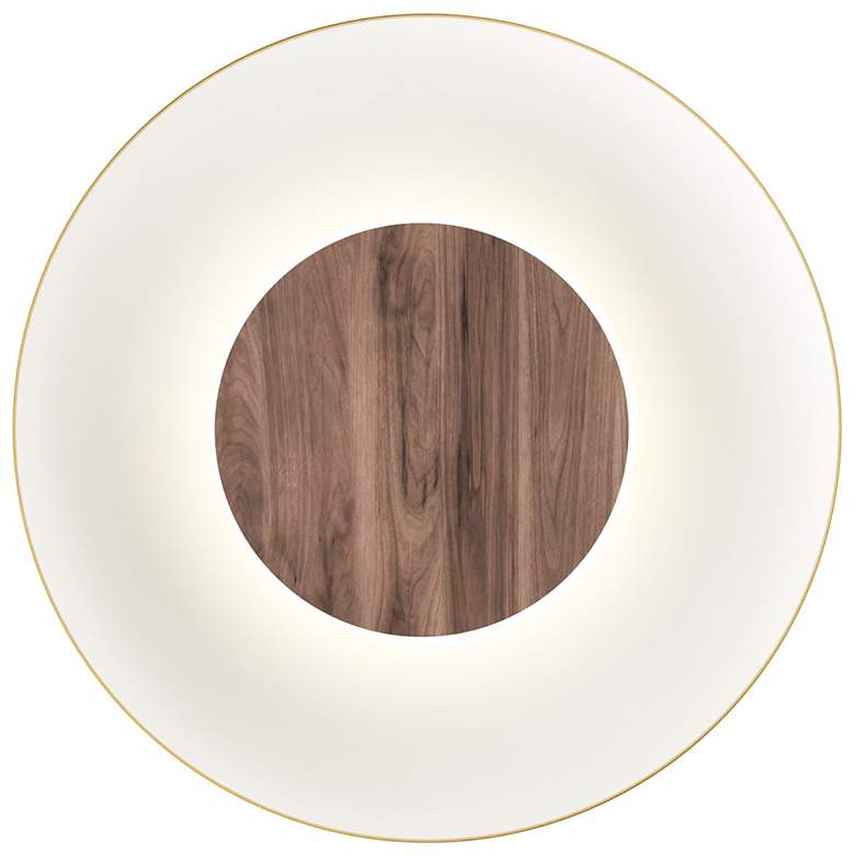 Image 1 Koncept Ramen Wall Sconce 9" (Walnut) w/ 18" back dish (Gold w/ W