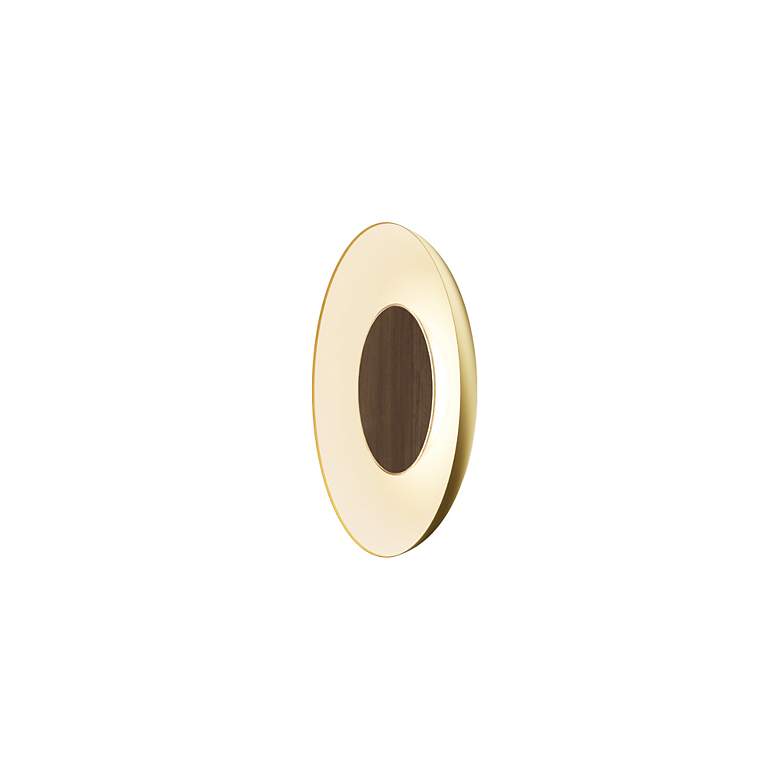 Image 2 Koncept Ramen Wall Sconce 9" (Walnut) w/ 18" back dish (Gold w/ W more views