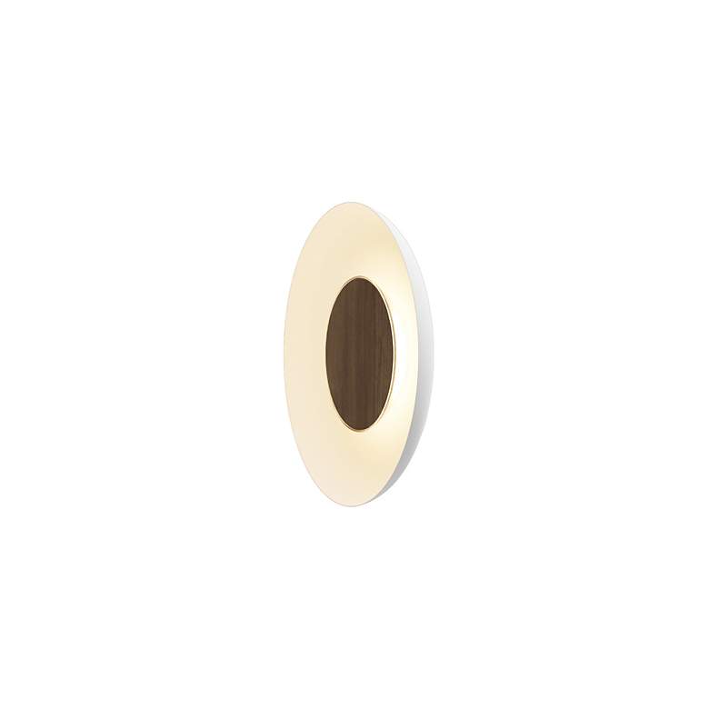 Image 2 Koncept Ramen Wall Sconce 9" (Walnut) w/ 18" back dish (White) more views