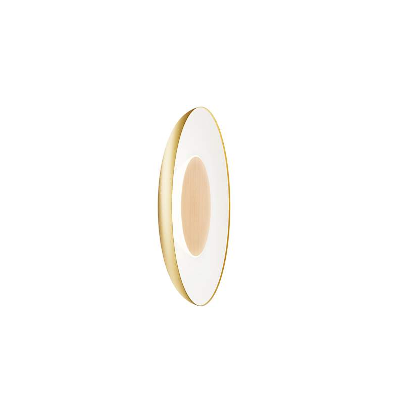 Image 2 Koncept Ramen Wall Sconce 9" (White Oak) w/ 18" back dish (Gold w more views