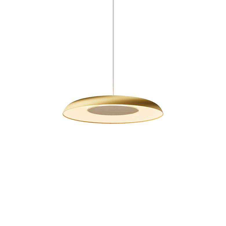 Image 3 Koncept Ramen Wall Sconce 9" (White Oak) w/ 18" back dish (Gold w more views
