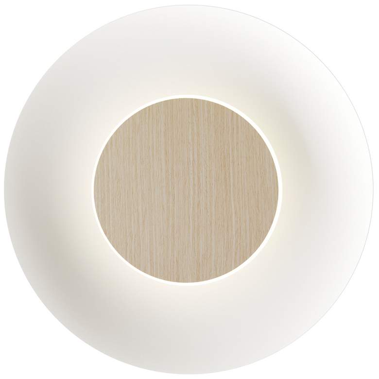 Image 1 Koncept Ramen Wall Sconce 9" (White Oak) w/ 18" back dish (White)