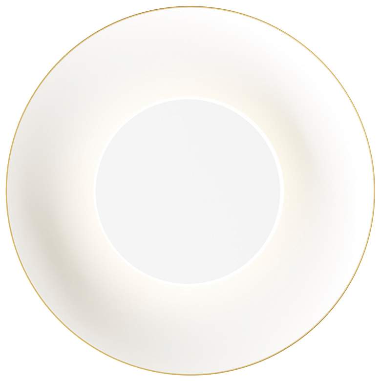 Image 1 Koncept Ramen Wall Sconce 9" (White) w/ 18" back dish (Gold w/ Wh
